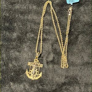 Anchor with cross necklace NWT